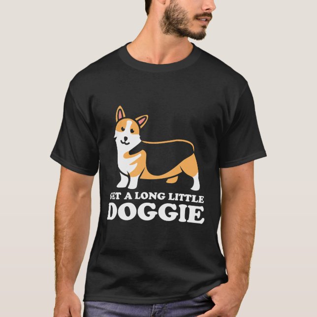 Camiseta Corgi Tem Um Longo Cachorro (Frente)
