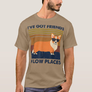 Camiseta Corgi, tenho amigos em baixo lugar, Cachorro Vinta