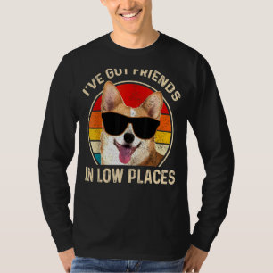 Camiseta Corgi, tenho amigos em baixo lugar, Cachorro Vinta