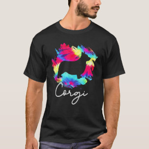 Camiseta Corgi Tie Dye Arco-íris Cachorro