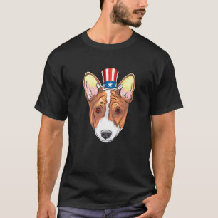 Camiseta Corgi Tio Sam 4 de Julho EUA Cachorro Cachorrinho