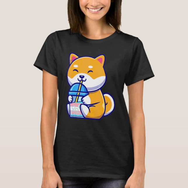 Camiseta Corgi Transgênero Bubble Tea Corgi Transgênero Bol (Frente)