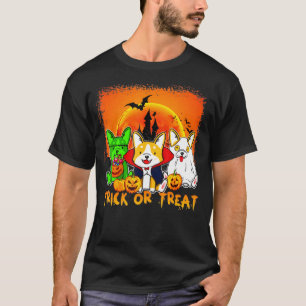 Camiseta Corgi Truque ou Travessura Monstro Drácula