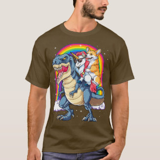 Camiseta Corgi Unicorn Dinosaur T rex T shirt Kids Girls