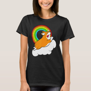 Camiseta Corgi Unicórnio Arco-íris