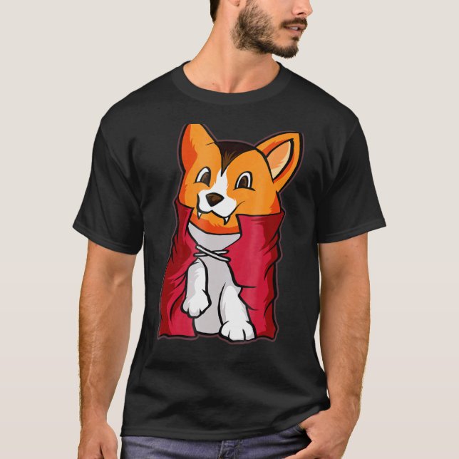 Camiseta Corgi Vampire Cute Vampire Halloween (Frente)