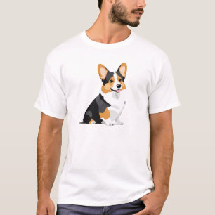 Camiseta Corgi Vetor Graphic Art Retrait Animal Spirit