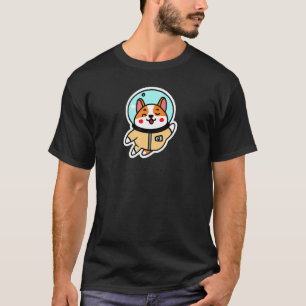 Camiseta Corgi Viajante Espacial Cachorro Filhote Retro
