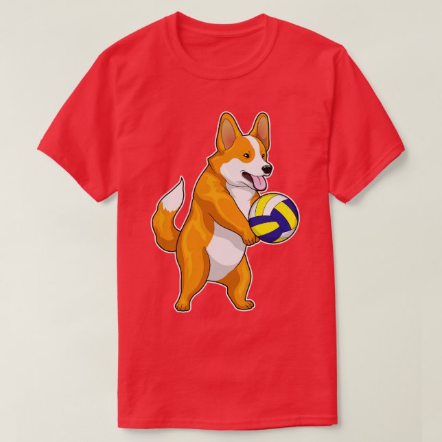 Camiseta Corgi Voleibol (Frente do Design)