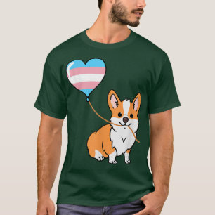 Camiseta Corgi With Trans Pride Balloon 