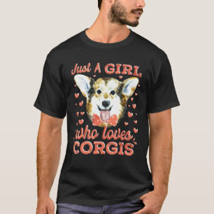 Camiseta Corgi Women Apenas Uma Rapariga Que Ama Corgis Cor