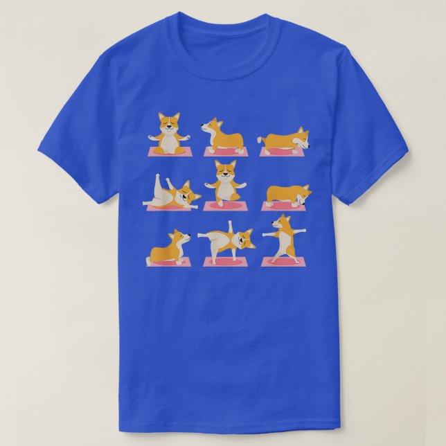 Camiseta Corgi Yoga Yoga Corgi Cão No MatCool Presentes 1 (Frente do Design)