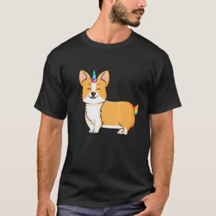 Camiseta Corgicorn Cachorro Unicórnio Animal Arco-Íris Fofo