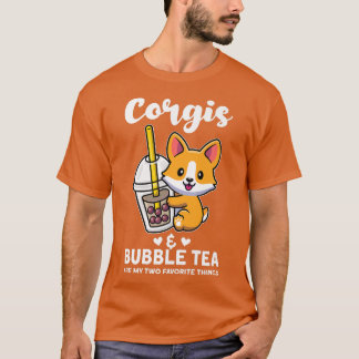 Camiseta Corgis & Bubble tea Corgi Premium