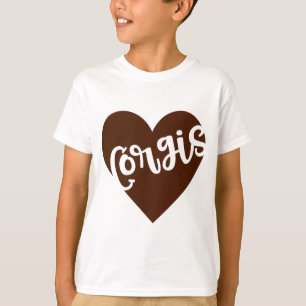 CAMISETA CORGIS - CORAÇÃO COM TIPOGRAFIA DE PÁW