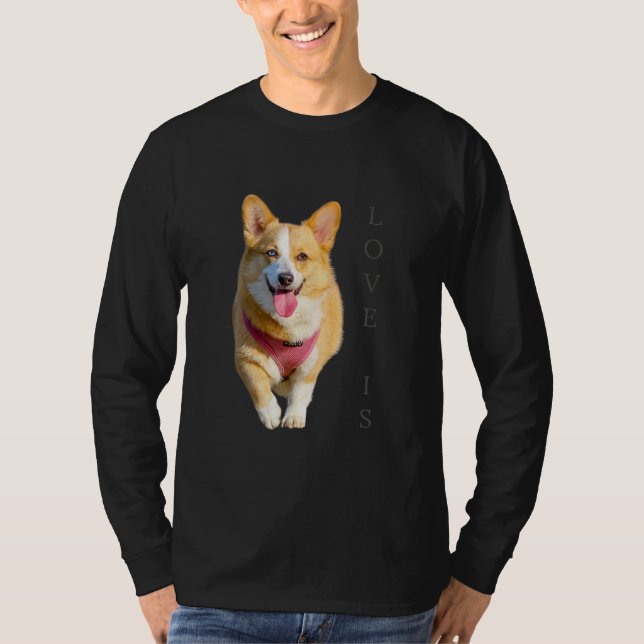 Camiseta Corgões Homens Mulheres Crianças Amor Cachorro Mãe (Frente)