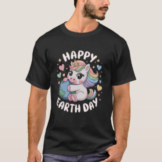 Camiseta Coringa Unicórnio Feliz Dia da Terra Groovy Ecológ