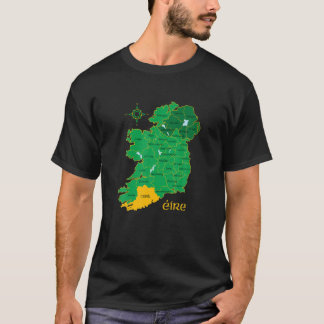 Camiseta Cork Ireland County Map Eire Viagem irlandês