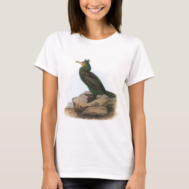 Camiseta Cormorant Dobro-com crista por Audubon (Frente)