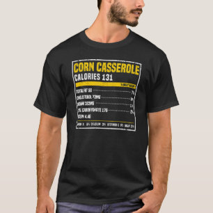 Camiseta Corn Casserole Nutrição Fatos Ação de Graças Comid