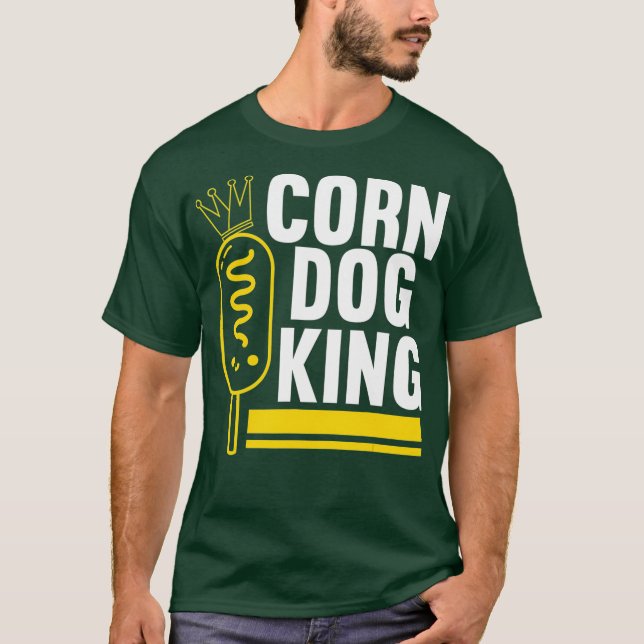 Camiseta Corn Dog King Engraçado Quitação De Comida Hotdog (Frente)
