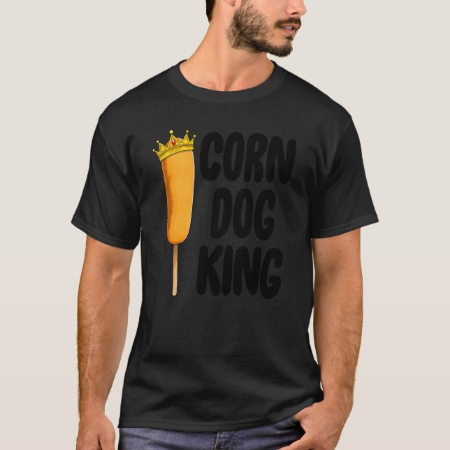 Camiseta Corn Dog King Funny Fair Corn Cães Foodie (Frente)