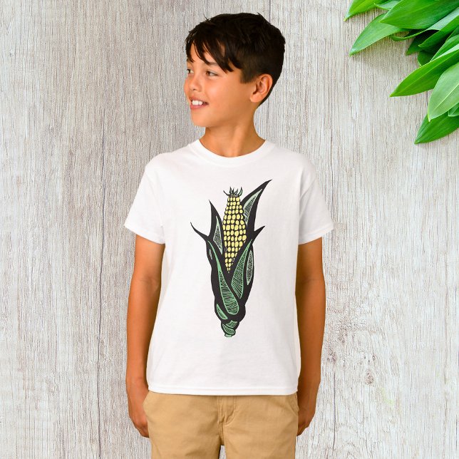 Camiseta Corn on the Cob Rustic Farmhouse Vegetable (Criador carregado)