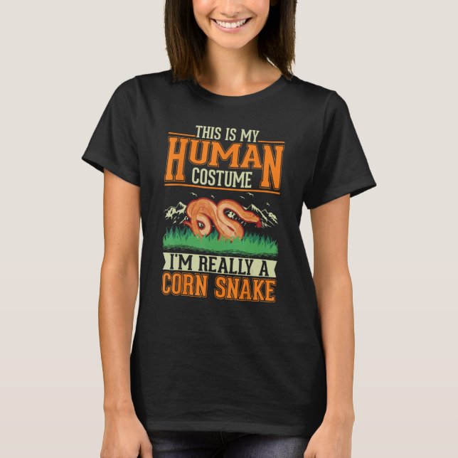 Camiseta Corn Snake Human Costume Halloween Corn Snake 1 (Frente)