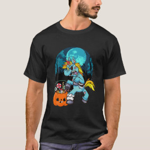 Camiseta Corn Zombie Unicorn Pumpkin Halloween Bruxo Hat Mo
