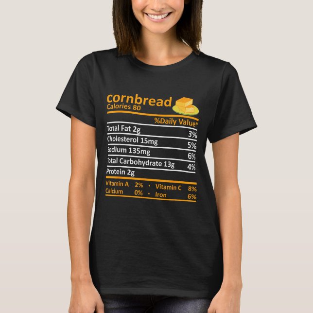 Camiseta Cornbread Nutrition Food Thanksgiving Costume Chri (Frente)