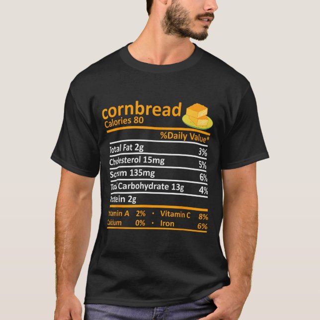 Camiseta Cornbread Nutrition Food Thanksgiving Costume Chri (Frente)