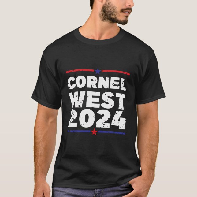 Camiseta Cornel West Para O Presidente Cornel West 2024 Vin (Frente)