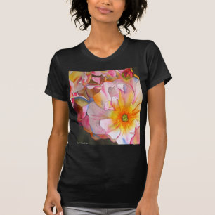 Camiseta Cornelia pastel rosa rosa rosa com aquarela