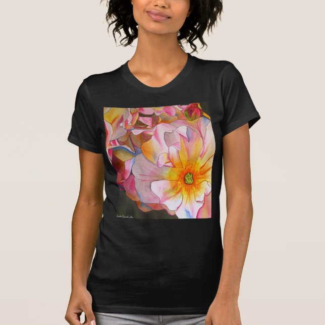 Camiseta Cornelia pastel rosa rosa rosa com aquarela (Frente)