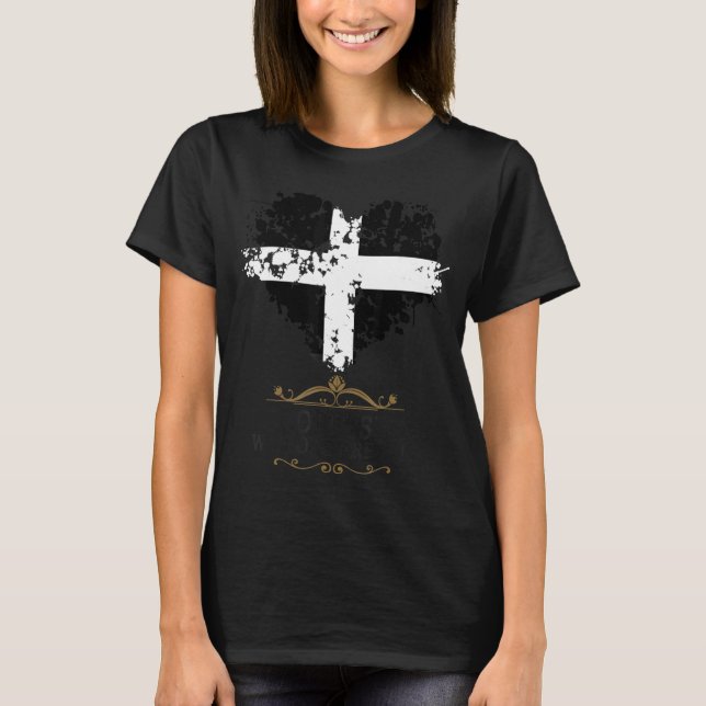 Camiseta CornFlag Idea Para Mulheres E Cornwall Santo Piran (Frente)