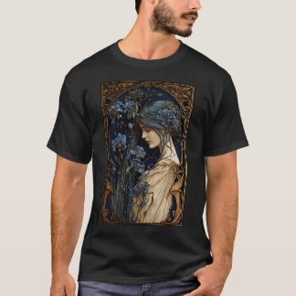Camiseta Cornflower E Dourado - Art Nouveau