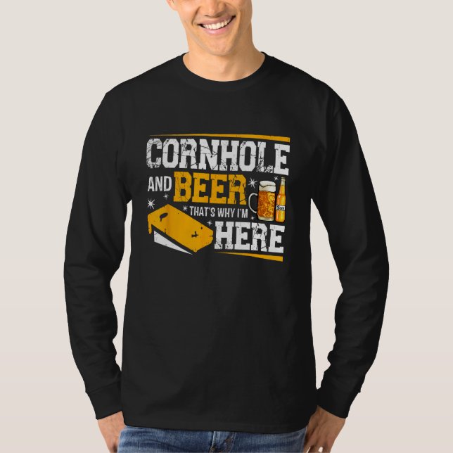 Camiseta Cornhole And Beer  Drinking Alcohol Graphic Men Wo (Frente)