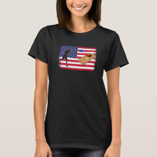 Camiseta Cornhole Bandeira EUA CornholeTeam Saco de Feijão 
