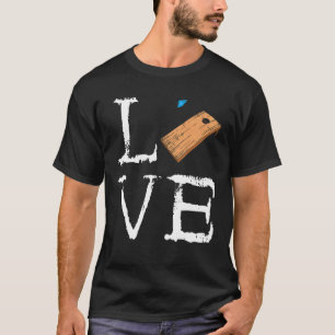 Camiseta Cornhole Bean Bag Equipe de Jogo de Toss de Amor