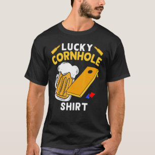 Camiseta Cornhole Bebendo Bean Bag Lucky Cornhole