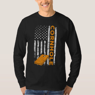 Camiseta Cornhole Buraco de Milho Bandeira dos EUA Patriota