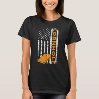 Camiseta Cornhole Buraco de Milho Bandeira dos EUA Patrióti