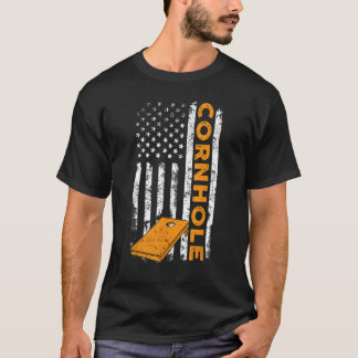 Camiseta Cornhole Buraco de Milho Bandeira dos EUA Patrióti