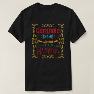 Camiseta Cornhole Champ Chefe Dos Homens Engraçados Da Toss