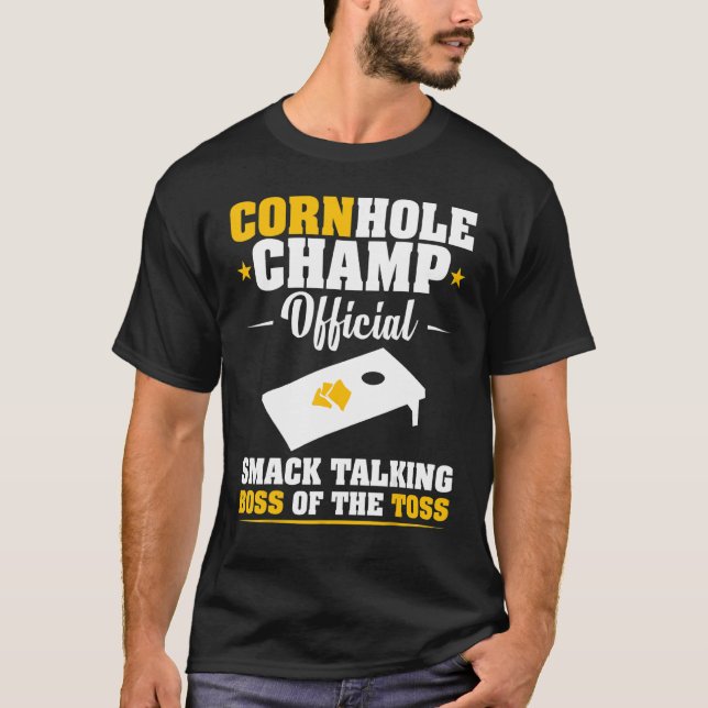 Camiseta Cornhole Champ Smack Fala Chefe Do Bean Toss (Frente)