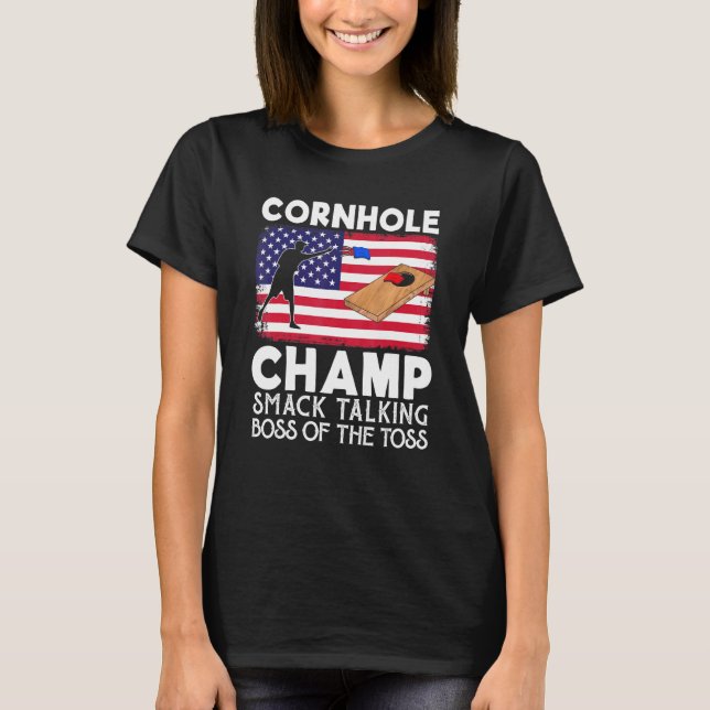 Camiseta Cornhole Champ Smack Talking Boss Da Toss Co (Frente)