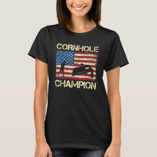 Camiseta Cornhole Champion American Flag EUA julho 4 Cornh