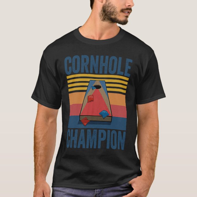 Camiseta Cornhole Champion Cornhole King Cornhole Queen (Frente)
