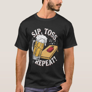 Camiseta Cornhole Divertido Beba Arremesse Repita