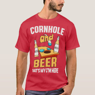Camiseta Cornhole E Beer É Por Isso Que Estou Aqui